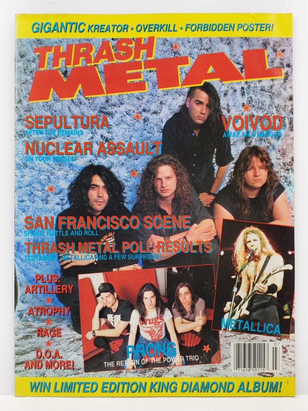 Thrash Metal Magazine VTG 1990 Metallica Sepultura Voivod Prong Bay Area Posters